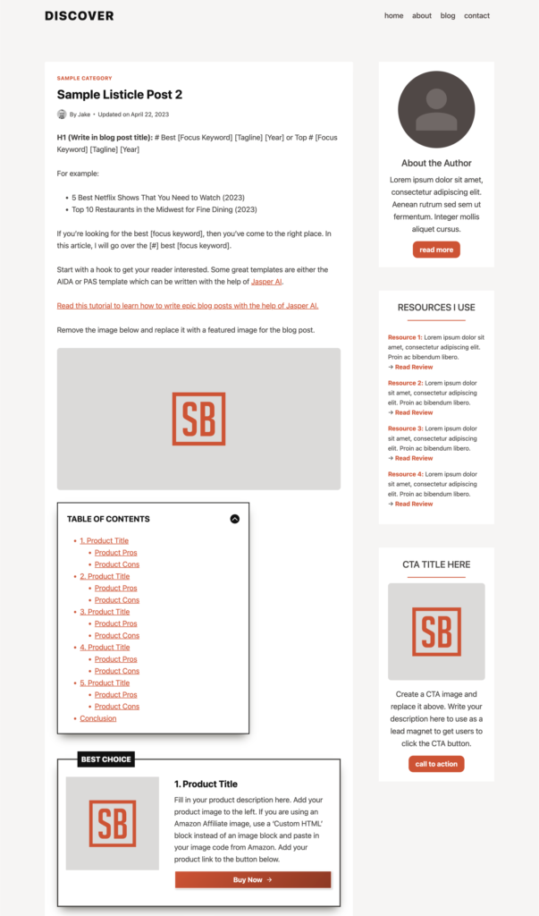 Discover Listicle Post 2 Layout