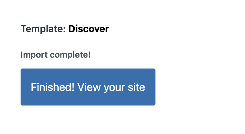 Start Blogging Themes Import Complete Finished View Your Site