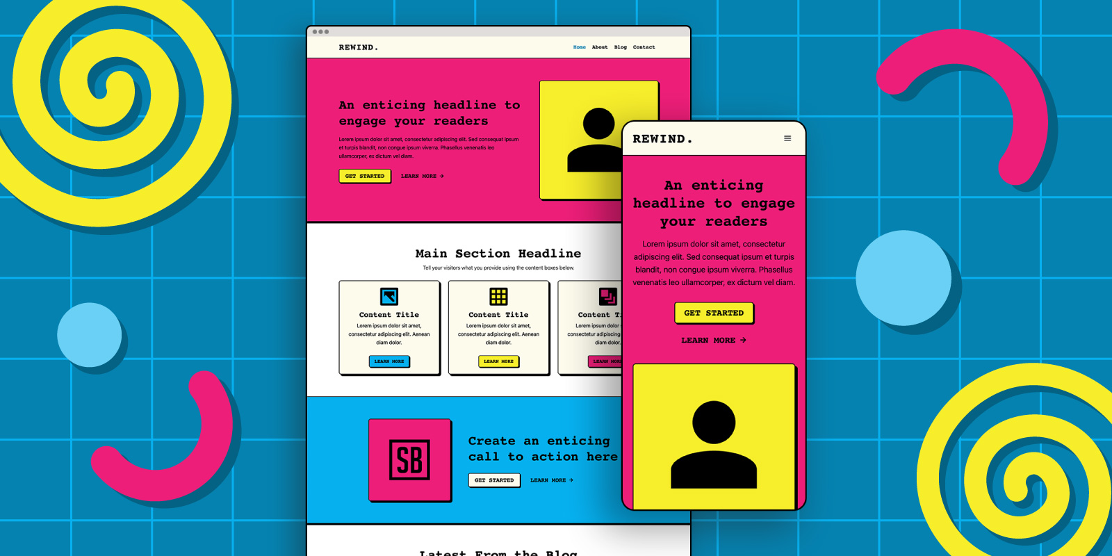 Start Blogging Themes Rewind Product Image 90s