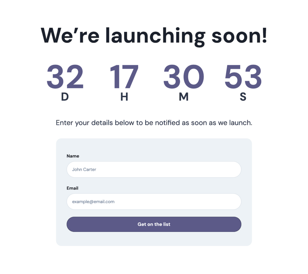 Inspire Coming Soon Page