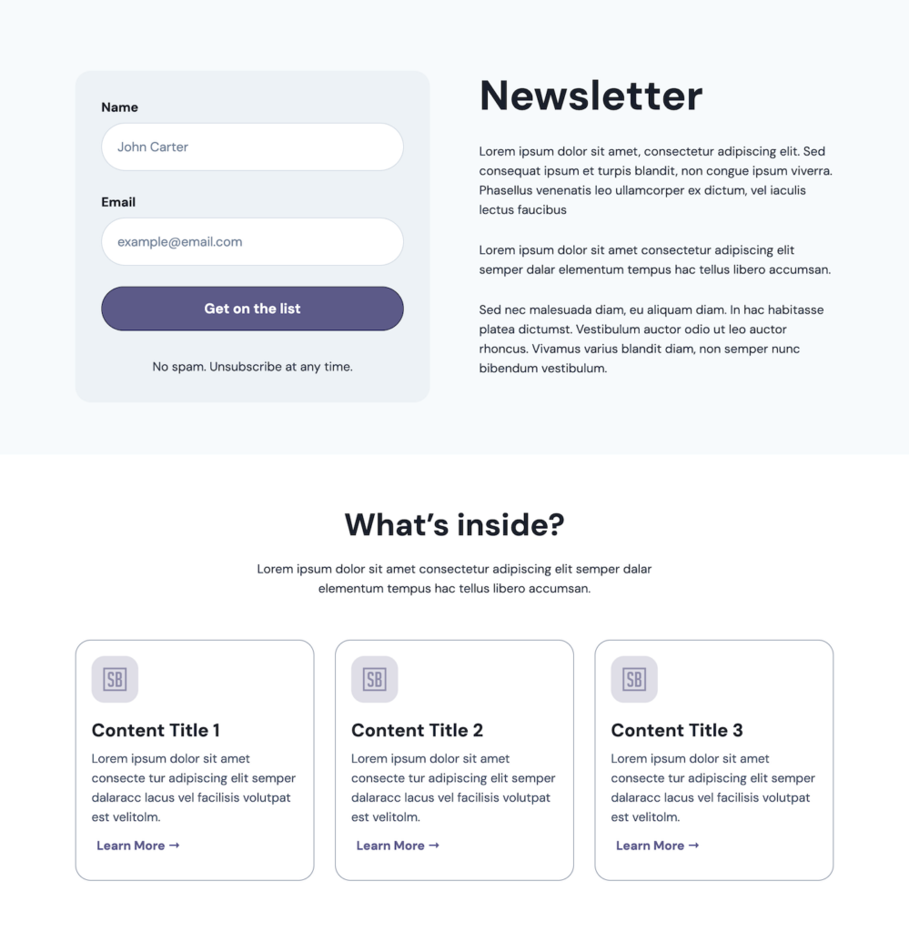 Inspire Newsletter Page
