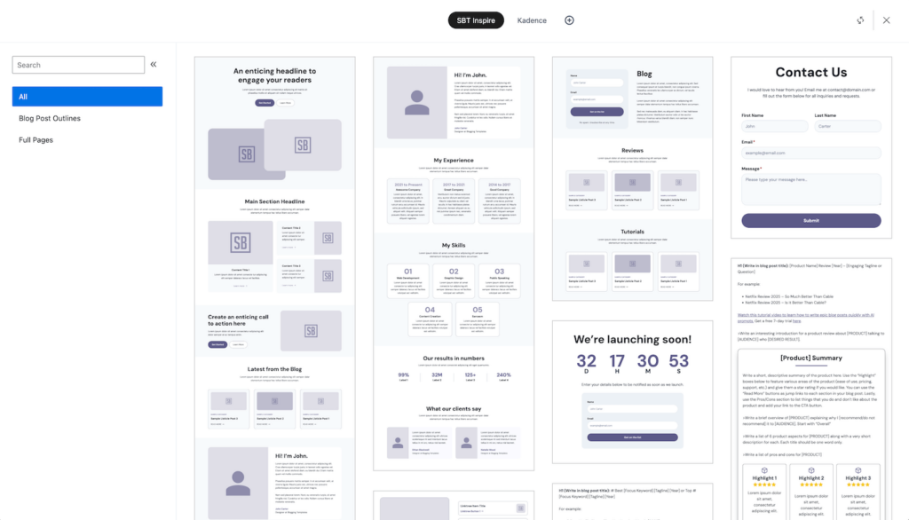 JP Themes Inspire Cloud Library