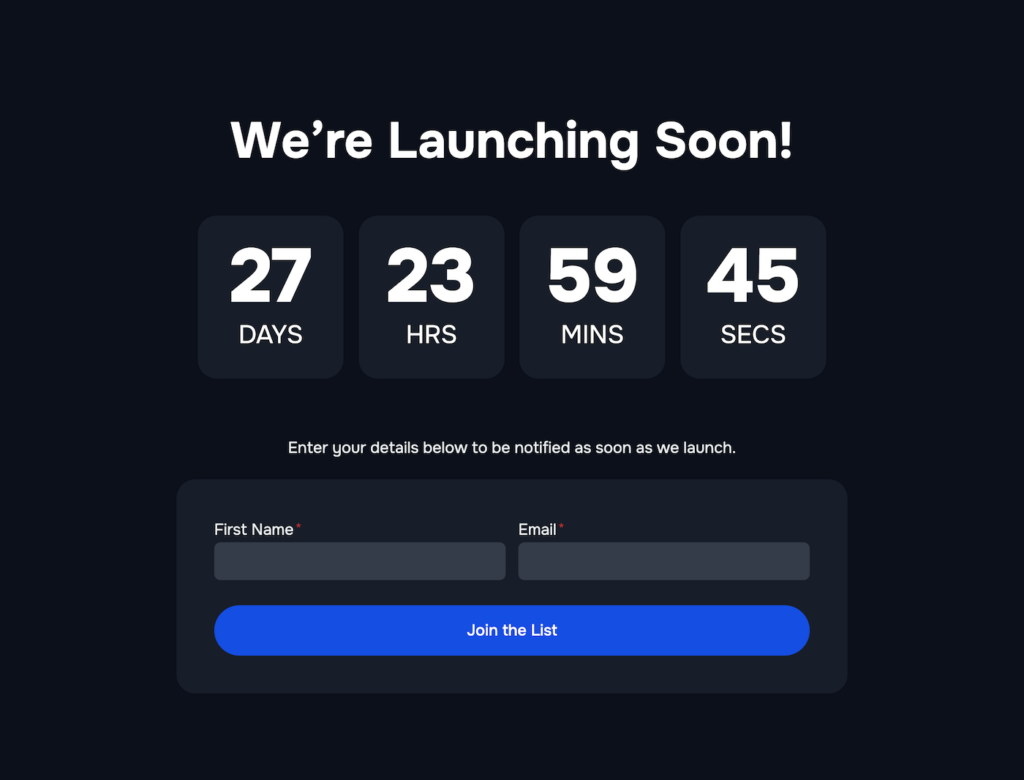 Automate Coming Soon Page