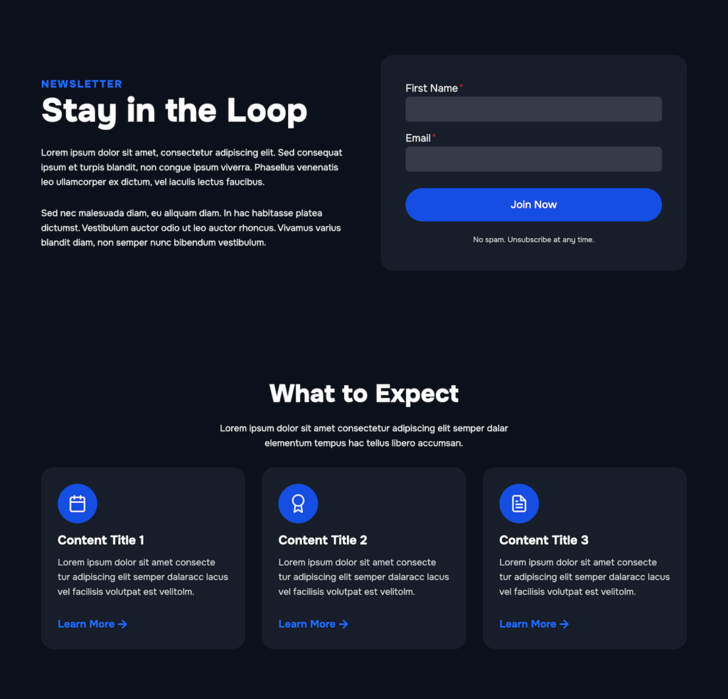 Automate Newsletter Page