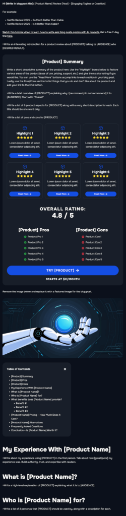 Automate Product Review 1 Outline