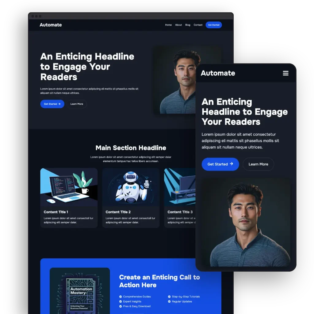 Automate Theme Desktop Mobile