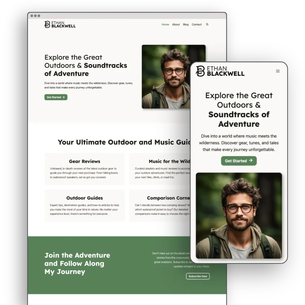 Discover Theme Ethan Blackwell Desktop Mobile