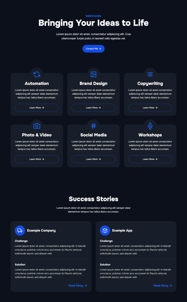 Automate Services Page