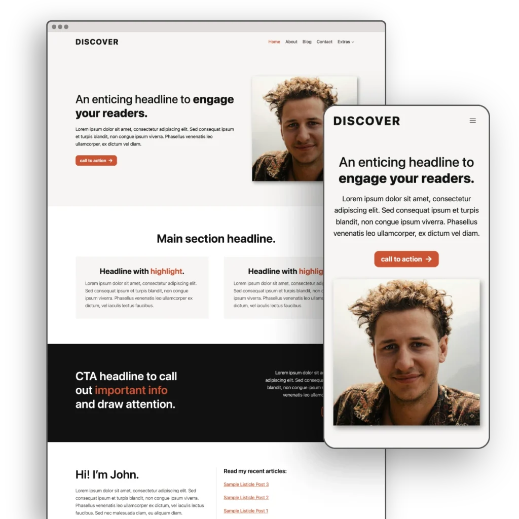 Discover Theme Desktop Mobile