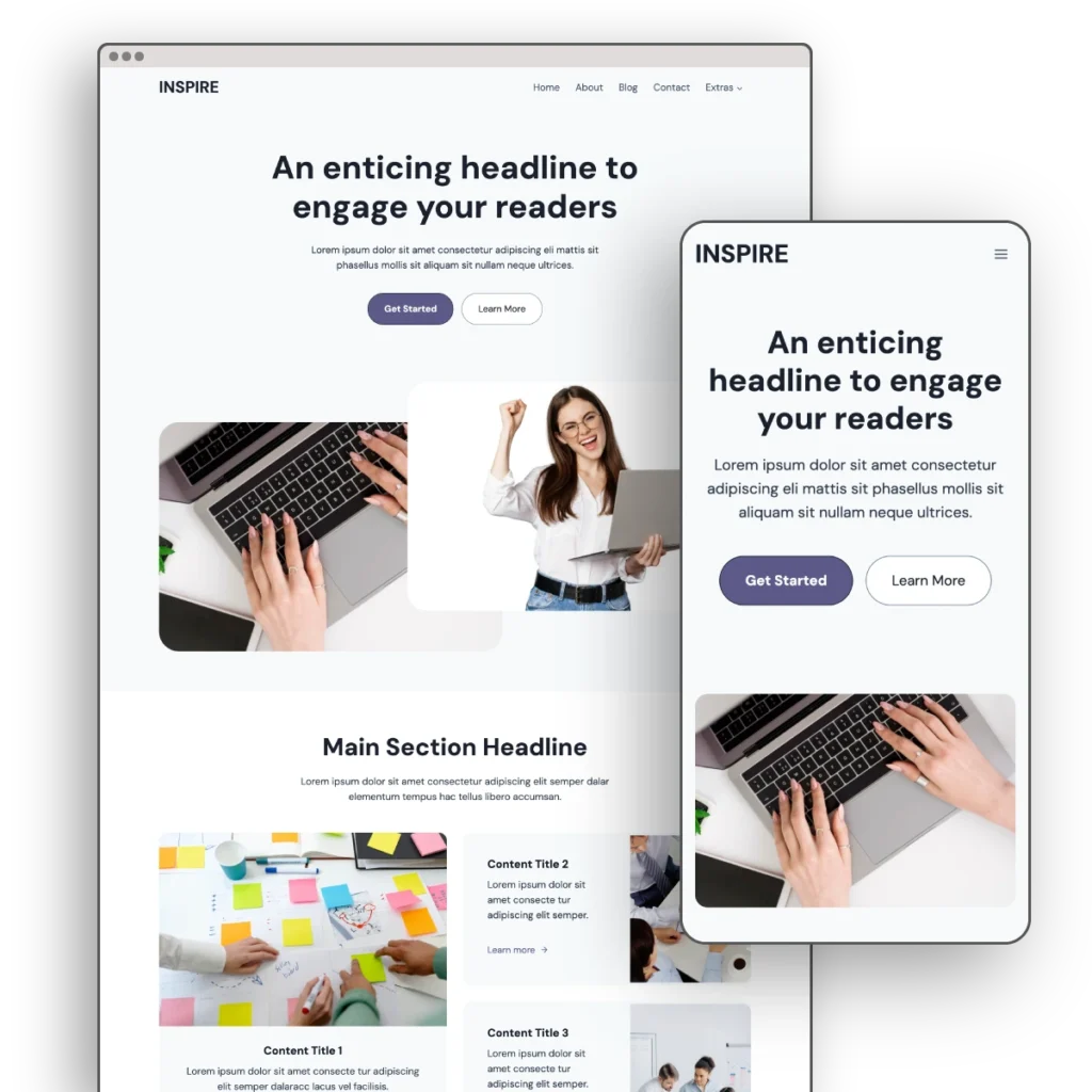 Inspire Theme Desktop Mobile